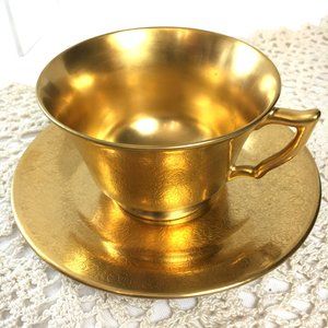 Osborne China Cup and Saucer Hand Painted 24 K Gold